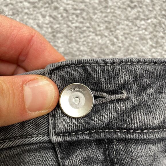 Zara Skinny Cropped Denim Jeans Womens  4 Washed Gray Slim Cut Hem Casual 28x27 - Picture 10 of 13